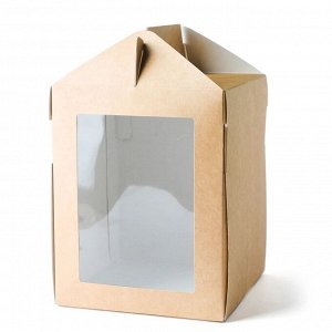 Коробка с окном Крафт 16х16х20 см