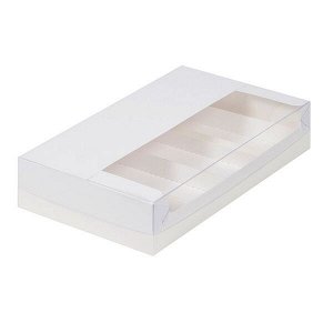Коробка для эклеров с вкладышами Белая 25х15х5 см