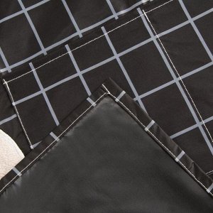 Фартук «Доляна» с карманами, в клетку, чёрный, 70x65 см, 100% п/э