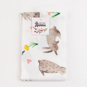 Полотенце Доляна Fluffy bunnies, 35x60 см, 100% хлопок,164 г/м²