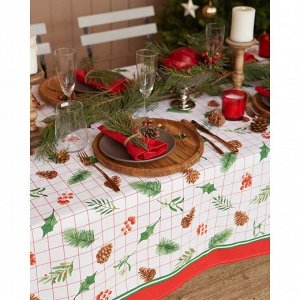 Скатерть новогодняя «Доляна» New Year 146x180 см, 100% хлопок, рогожка 164 г/м²