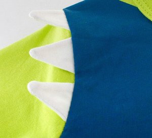 Футболка детская, принт "Акула", цвет зеленый/синий