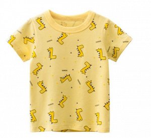 Футболка детская, принт "Жирафы", цвет желтый