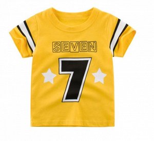 Футболка детская, надпись "Seven 7", цвет желтый
