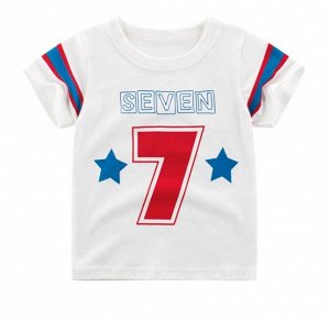 Футболка детская, надпись "Seven 7", цвет белый