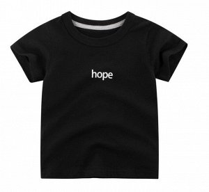 Футболка детская, надпись "hope", цвет черный
