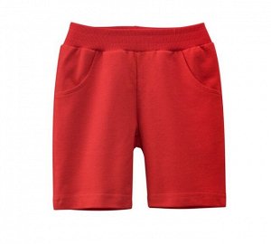 Однотонные детские шорты, цвет красный