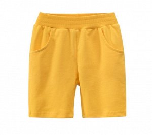 Однотонные детские шорты, цвет желтый