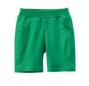 Однотонные детские шорты, цвет зеленый