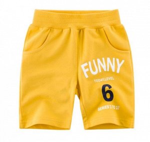 Шорты детские, надпись "Funny", цвет желтый