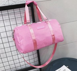Спортивная сумка, с надписью, цвет розовый