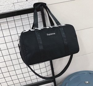 Спортивная сумка, с надписью, цвет черный