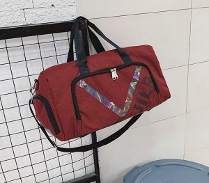 Спортивная сумка, с декоративными элементами, отдел для обуви, цвет красный