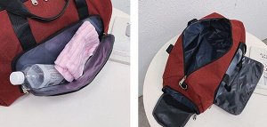 Спортивная сумка, с декоративными элементами, отдел для обуви, цвет красный