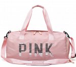 Спортивная сумка, декор пайетки, надпись &quot;PINK&quot;, цвет розовый