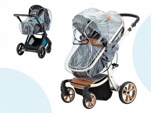 ДОЖДЕВИК УНИВЕРСАЛЬНЫЙ СО СВЕТООТРАЖАТЕЛЕМ НА КОЛЯСКУ И ДЛЯ САНОК ROXY-KIDS, В СУМКЕ