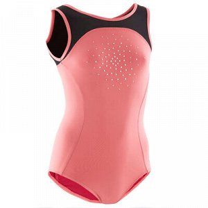 Купальник без рукавов розовый 900 для женской художественной гимнастики DOMYOS