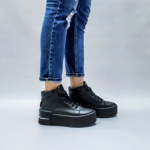 Черные кожаные ботинки COOL