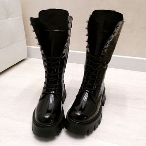 Bona Mente Deluxe Ботинки МИЛИТАРИ-24 черный наплак