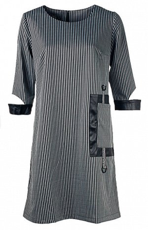 Женское платье миди в полоску 250586, размер 48, 50, 52, 54