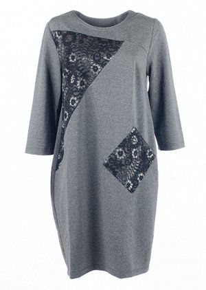 Женское платье миди с гипюром 248211 размер 50, 52, 54, 56, 58, 60