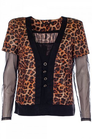 Женская блузка сетчатый рукав 248355 размер 50