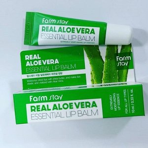 FarmStay Real Aloe Vera Essential Lip Balm Бальзам для губ с алоэ 10 мл