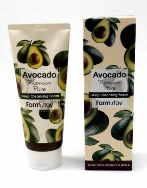 Farm Stay Пенка для умывания с экстрактом авокадо Foam Cleansing Avocado Premium Pore Deep, 180 мл