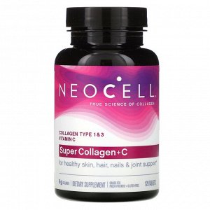 Neocell, Super Collagen+C, коллаген типа 1 и 3, 6000 мг, 120 таблеток