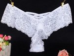 Женские кружевные трусы-стринги, переплетение сзади, цвет белый