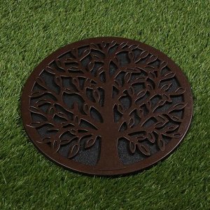 Мобильная садовая плитка-коврик, d = 30 см, резина, «Дерево»