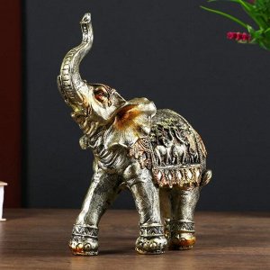 Сувенир полистоун "Африканский слон, на попоне слоны"  23х20,5х8,5 см