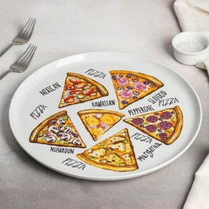 Блюдо для пиццы Добрушский фарфоровый завод «Пицца», d=30 см, МИКС