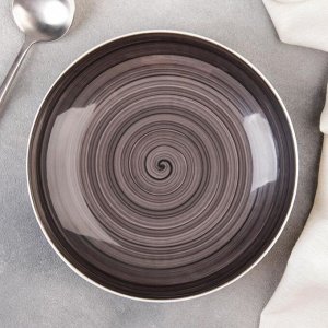 Тарелка глубокая Infinity, 20,5 см, 700 мл, цвет чёрный