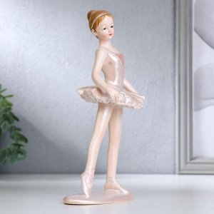 Сувенир полистоун "Маленькая балерина в перламутро-розовой пачке" 21х6,5х10 см