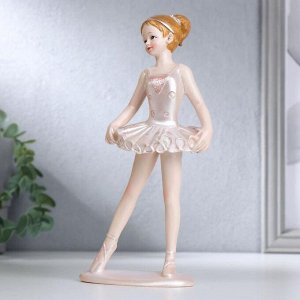 Сувенир полистоун "Маленькая балерина в перламутро-розовой пачке" 21х6,5х10 см