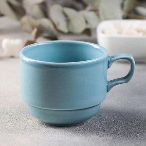 Чашка чайная Башкирский фарфор «Акварель», 200 мл, цвет голубой