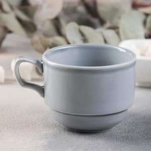 Чашка чайная «Акварель», 200 мл, фарфор, цвет светло-серый