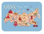 Настольное покрытие для труда 32х43 см НПД-2 &quot;КАРТА РОССИИ&quot; Пчелка {Россия}