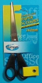 Ножницы 160 мм черные 80196 Centrum {Китай}