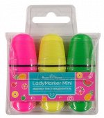 Набор текстовыделителей 3цв &quot;LadyMarker  Mini&quot; (желтый, зеленый, розовый) 22-0067 Bruno Visconti {Китай}