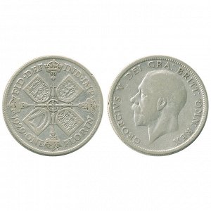 Великобритания 1 Флорин 1929 год Серебро XF KM# 834 Георг VI