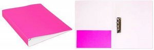 Папка с боковым зажимом пластиковая Double Neon DNE07СPINK 0.7мм розовая с карманом (1131644) Бюрократ {Россия}