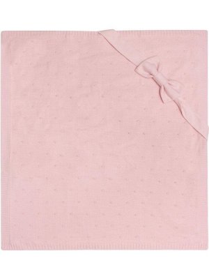 Вязаный комплект с подкладом "Плед и бант" (розовый)