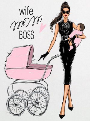 Luxury Baby Футболка с принтом &quot;Mom Boss&quot; c дочкой