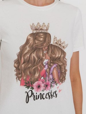 Футболка с принтом &quot;Princesses&quot; блондинки (Family look)