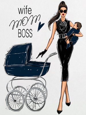 Футболка с принтом &quot;Mom Boss&quot; c сыночком