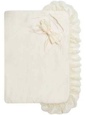 Летний конверт-одеяло на выписку "Милан" (молочный с молочным кружевом)