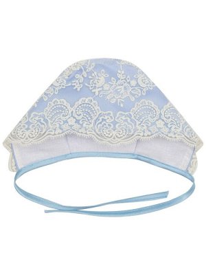 Конверт-одеяло на выписку "Милан" (голубой с молочным кружевом)