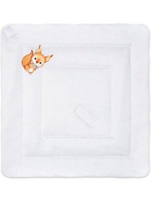 Летний конверт-одеяло на выписку "Бельчонок" (белое, принт без кружева)